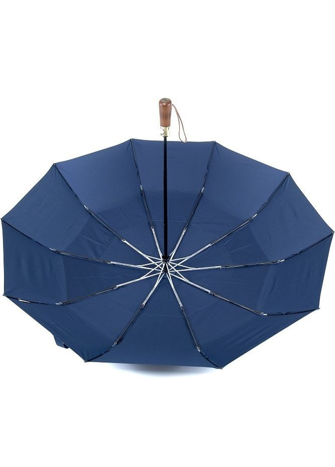 Зонт автомат семейный №3236, большой купол с ветровым клапаном, на 10 спиц, прямая деревянная ручка, Синий Parachase (262006883)