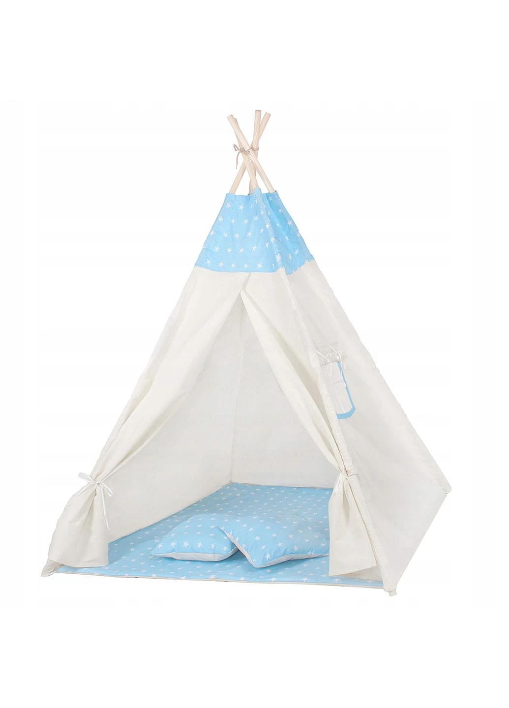Дитячий намет (вігвам) Tipi XXL TIP06 White/Sky Blue Springos (258019279)