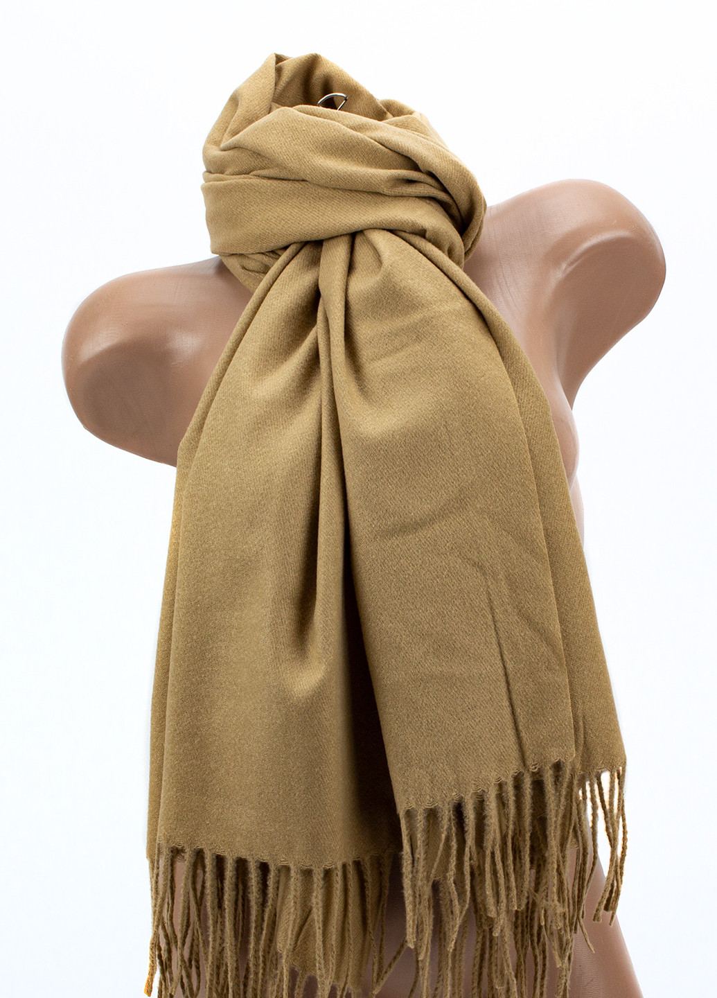 Женский однотонный шарф с бахромой, песочный Corze gs-103 (269449219)