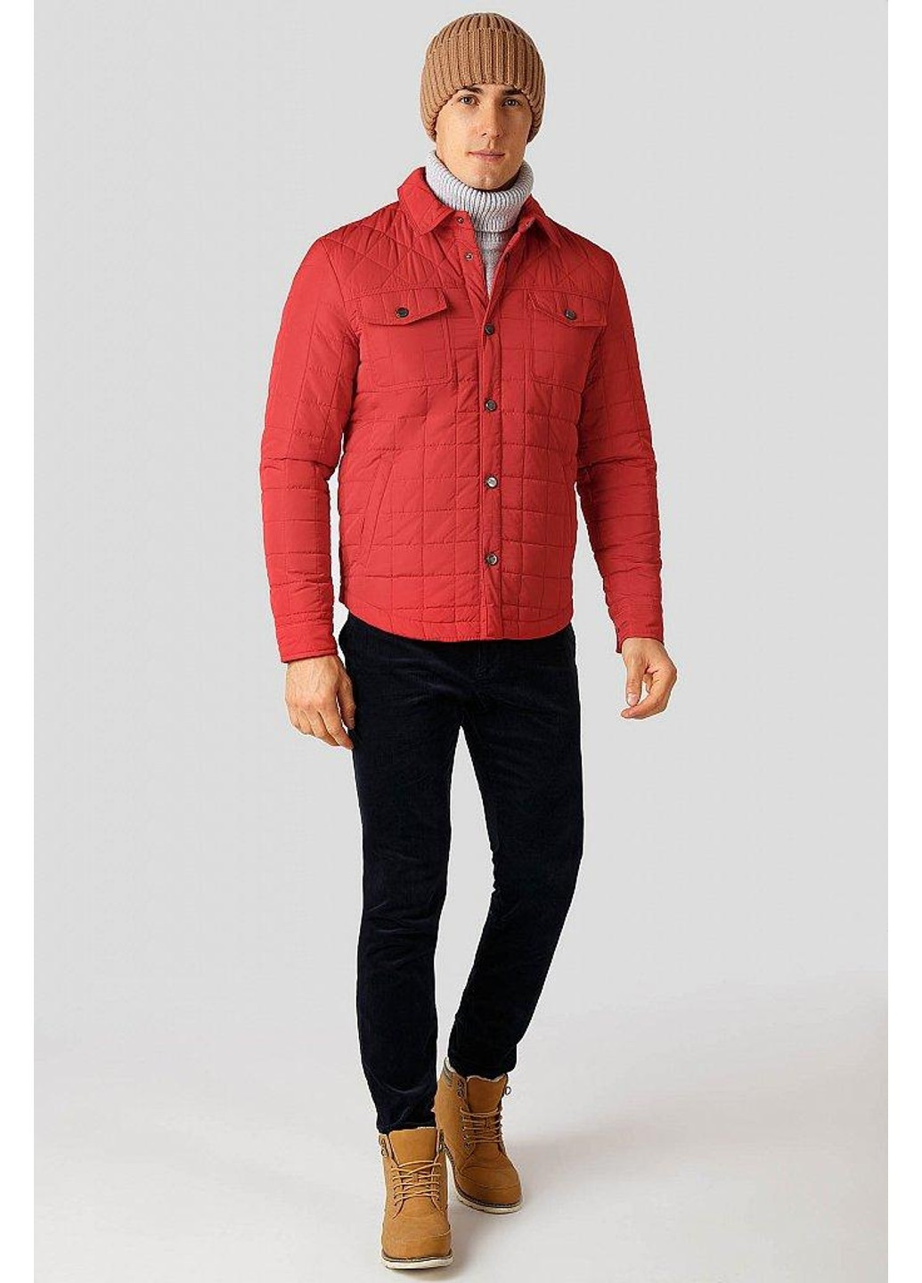 Красная демисезонная куртка-рубашка a18-22020-101 Finn Flare