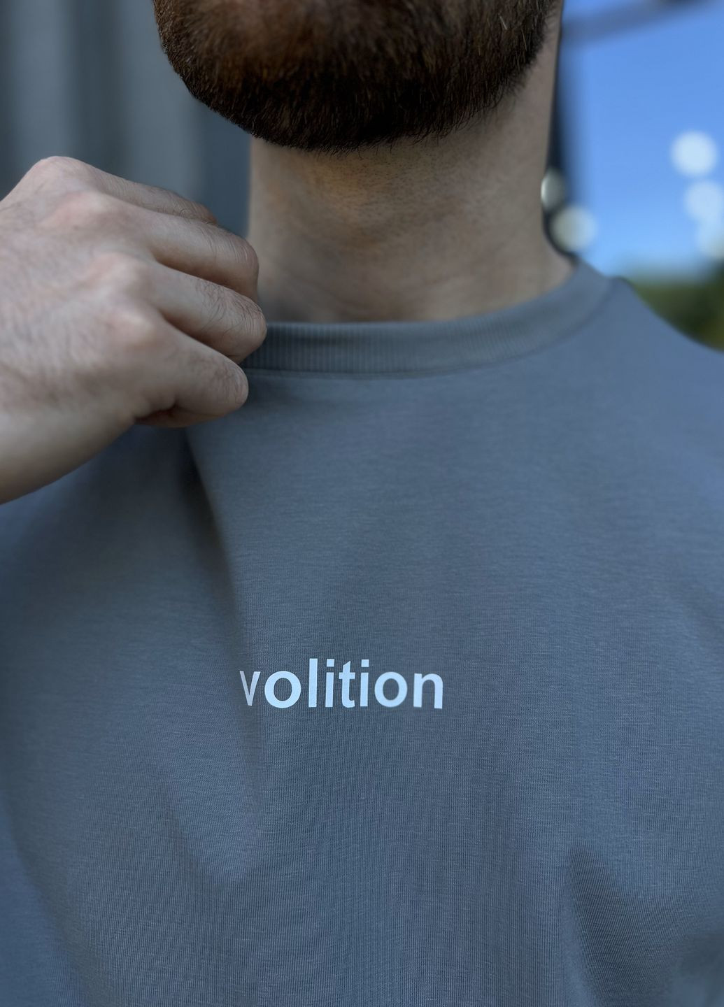 Сіра чоловіча футболка volition з коротким рукавом сіра принт з коротким рукавом Cosy