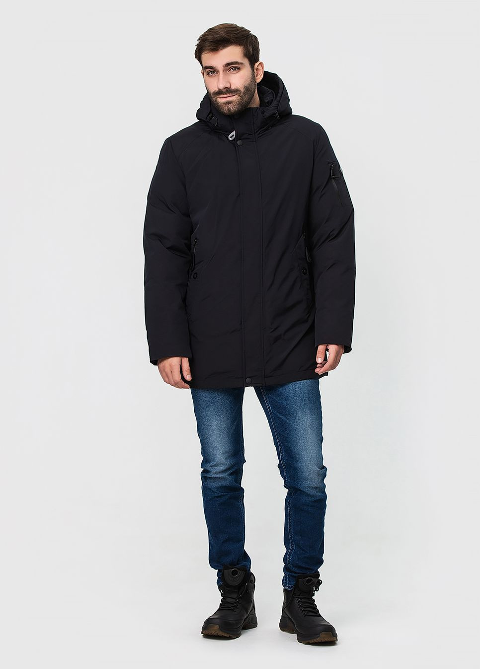 Чорна зимня зимова куртка з капюшоном модель ZPJV 1275