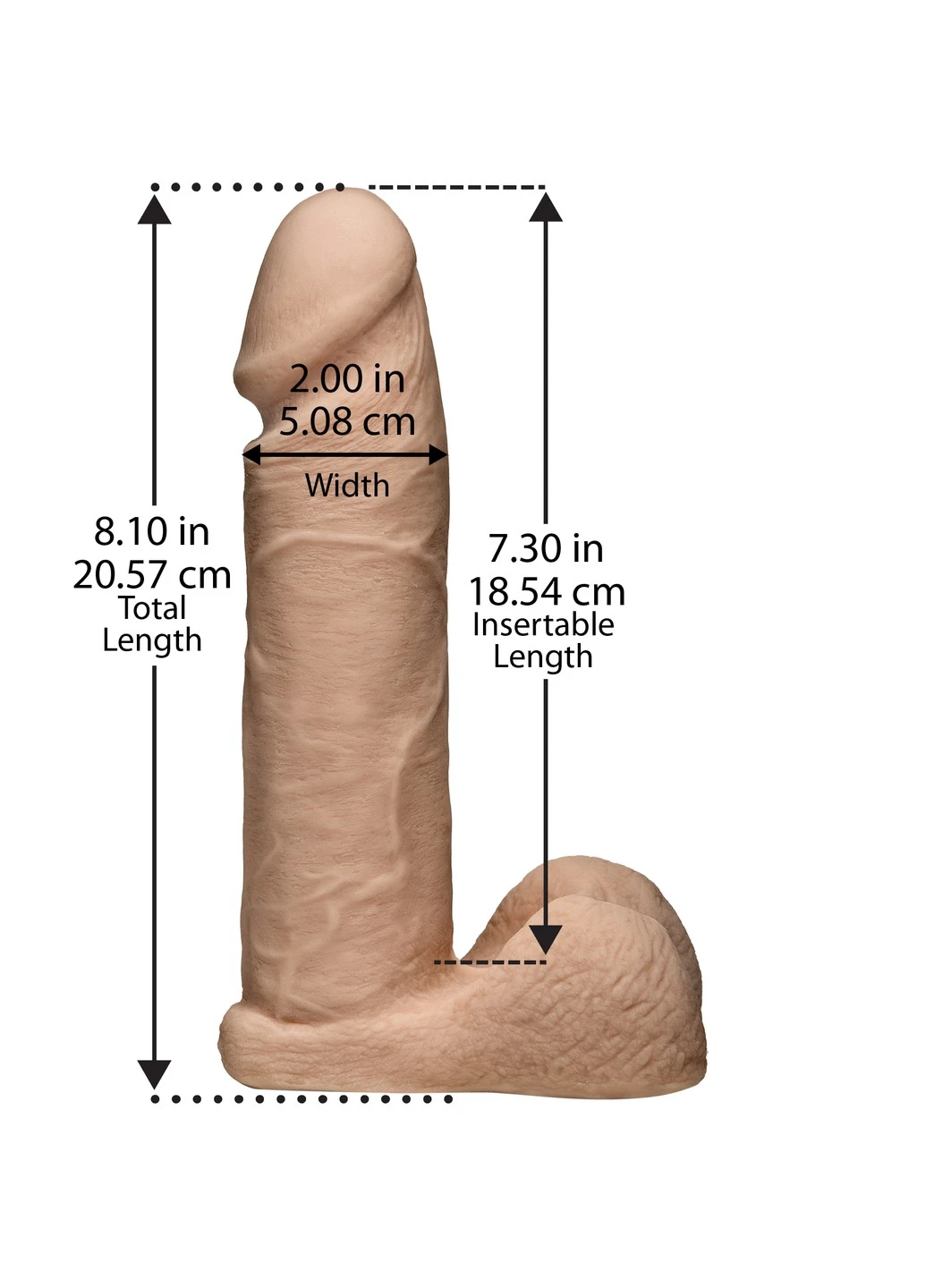 Фалоімітатор Vac-U-Lock - 8 Inch ULTRASKYN Cock White, діаметр 5,1 см Doc Johnson (276537242)
