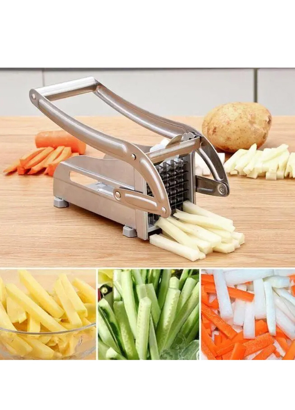 Пресс для нарезания картофеля фри соломкой картофелерезка металлическая ручная слайсер Potato Chipper A-Plus (259503227)