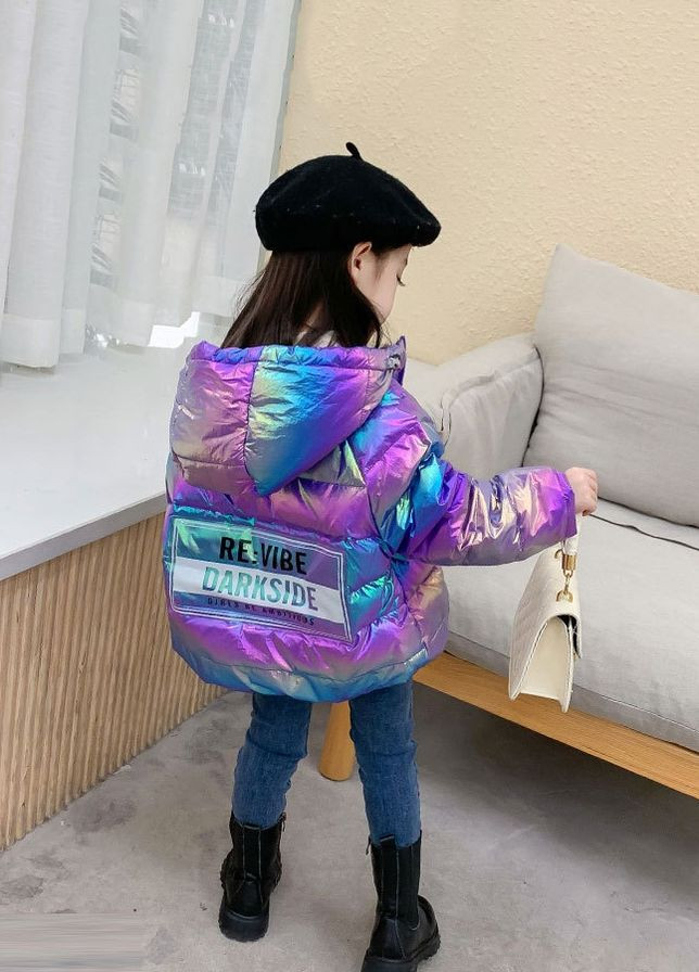 Фіолетова демісезонна куртка демісезонна для дівчинки 7189 130 см фіолетовий 68408 DobraMAMA