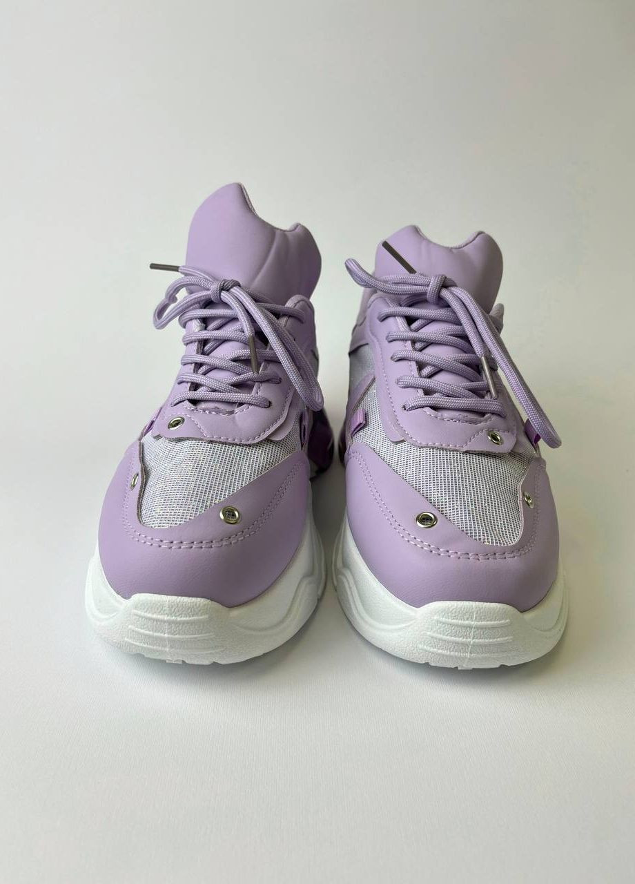 Фиолетовые демисезонные эффектные женские кроссовки No Brand
