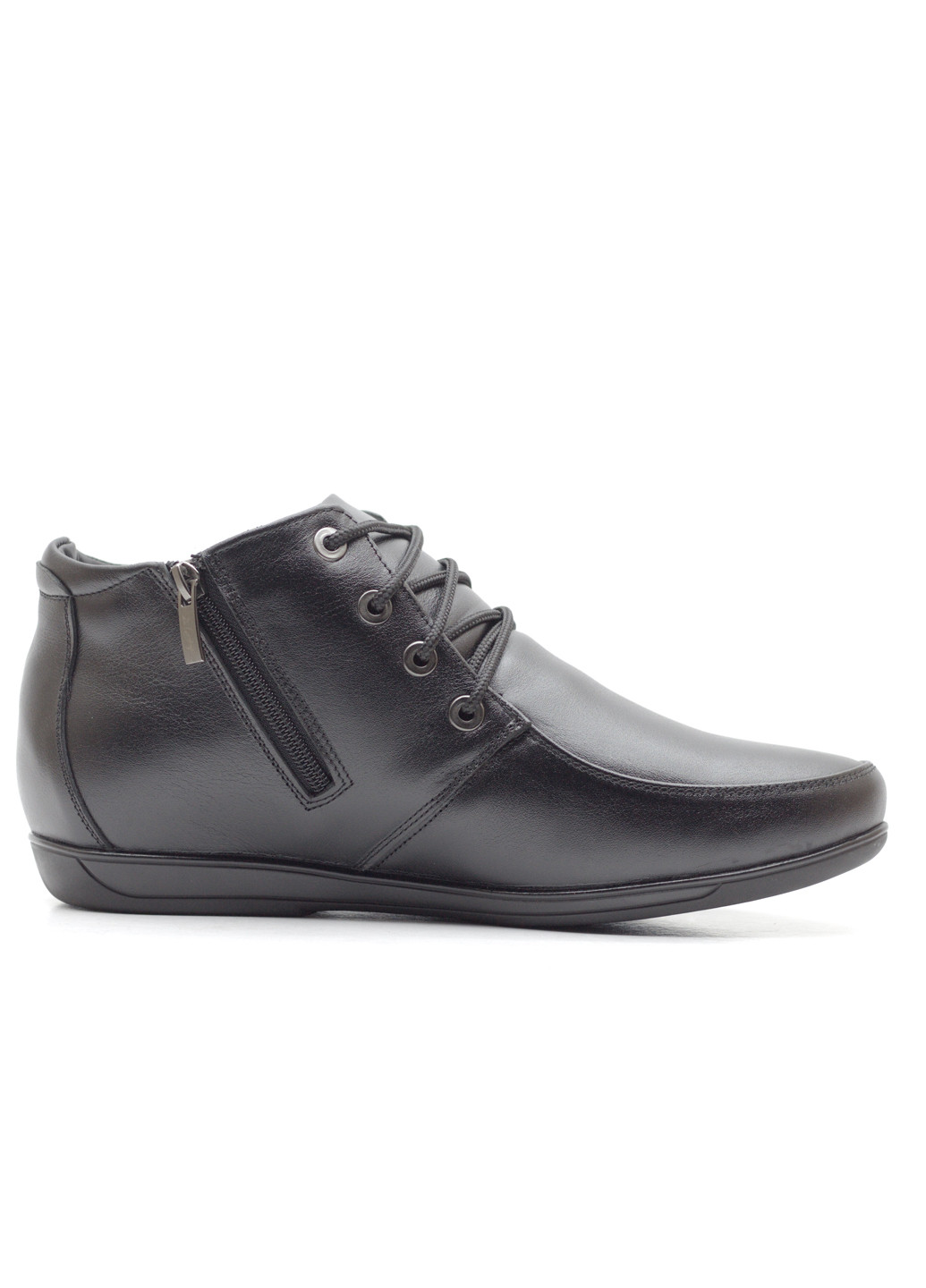 Черные зимние ботинки мужские из натуральной кожи Zlett