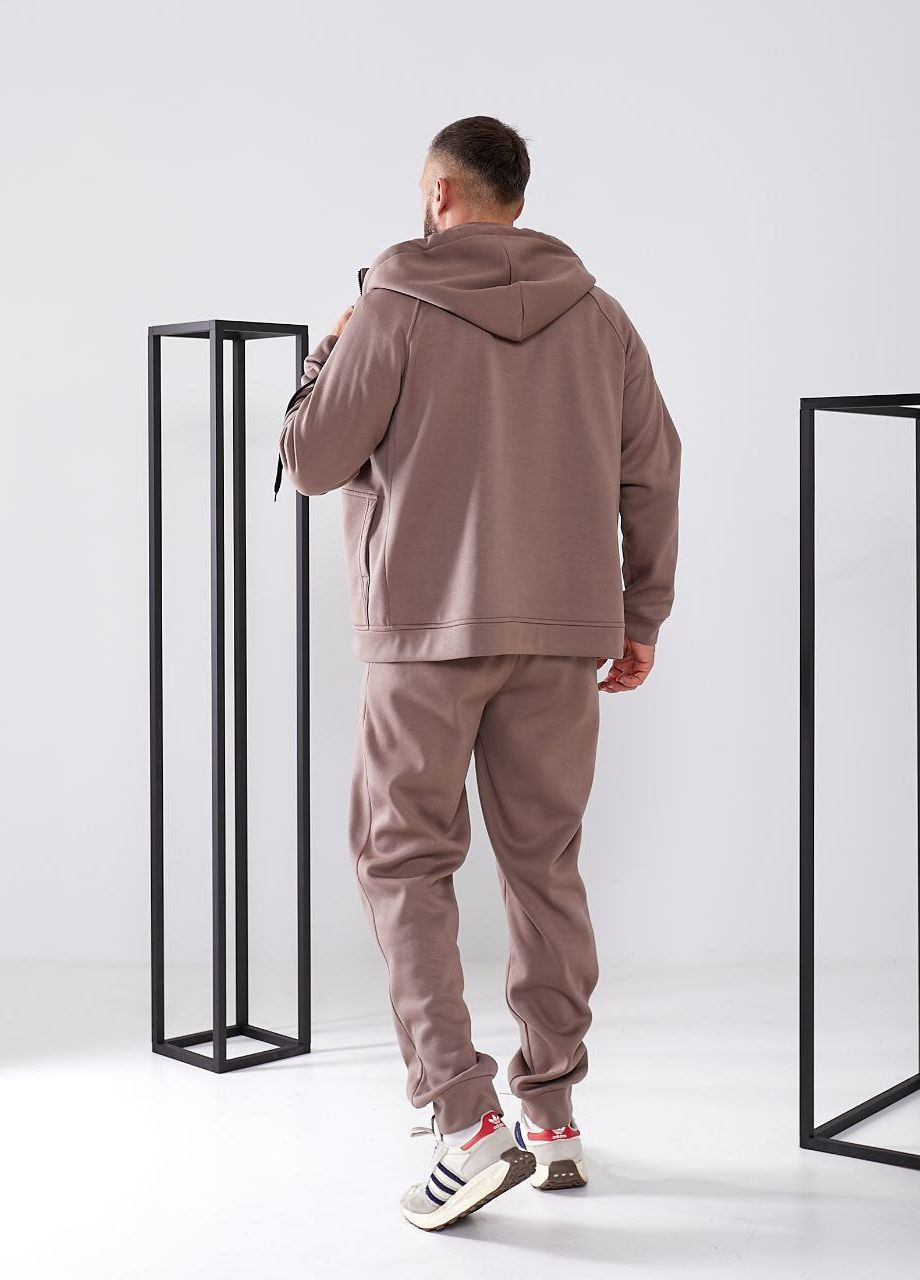 Кавовий демісезонний костюм утеплений брючний Garna