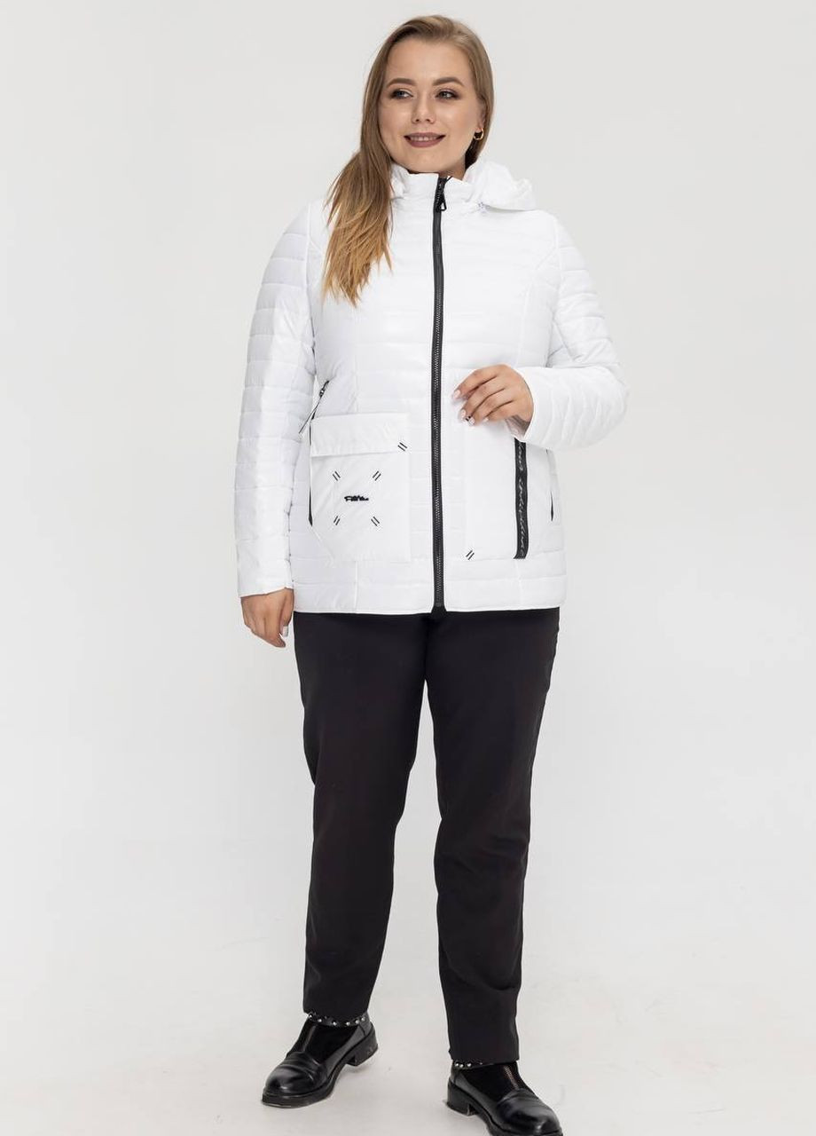 Біла демісезонна демісезонна куртка жіноча великого розміру SK