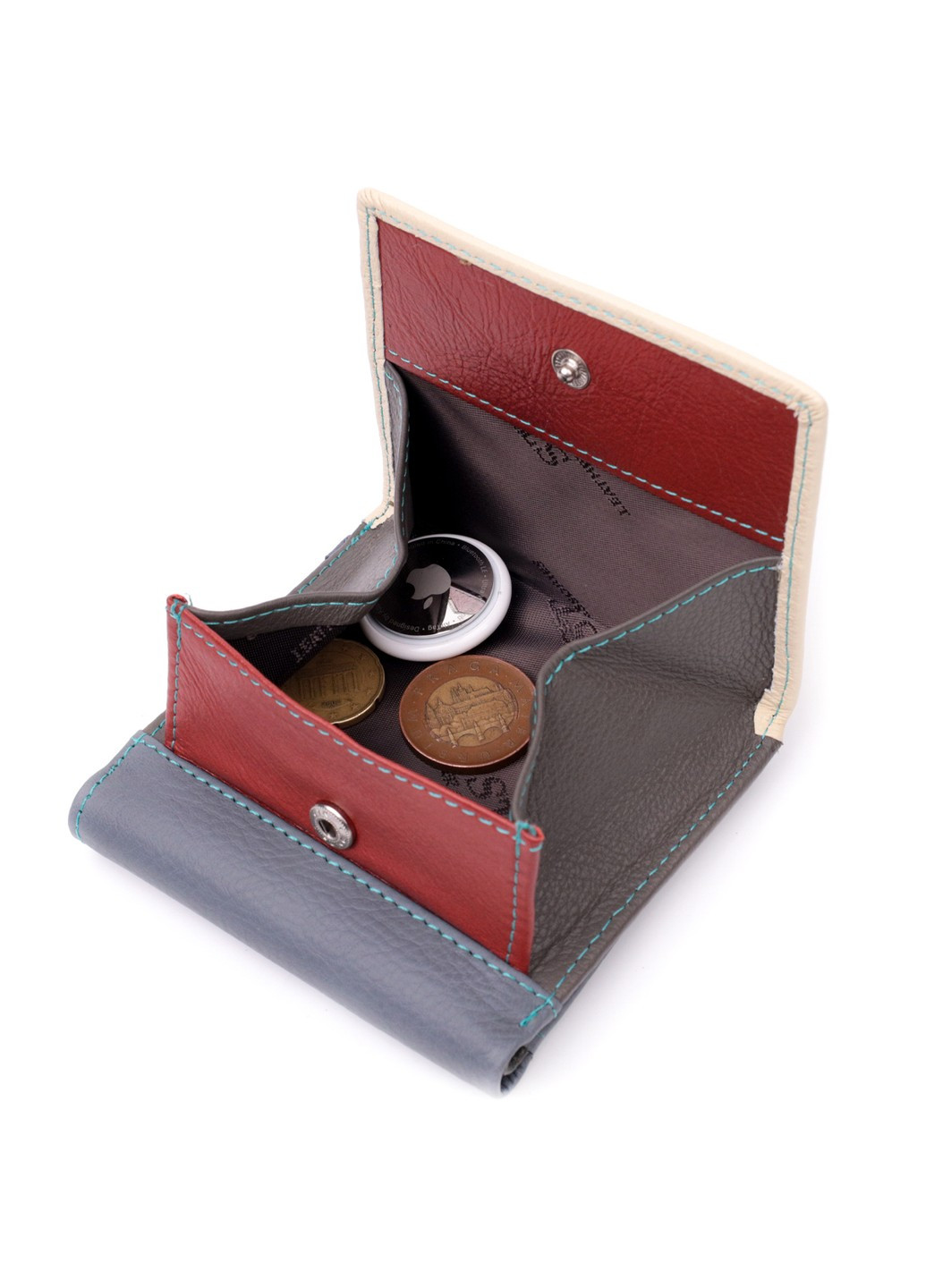 Гаманець жіночий з оригінальною монетницею із натуральної шкіри 19507 Різнокольоровий st leather (278001000)