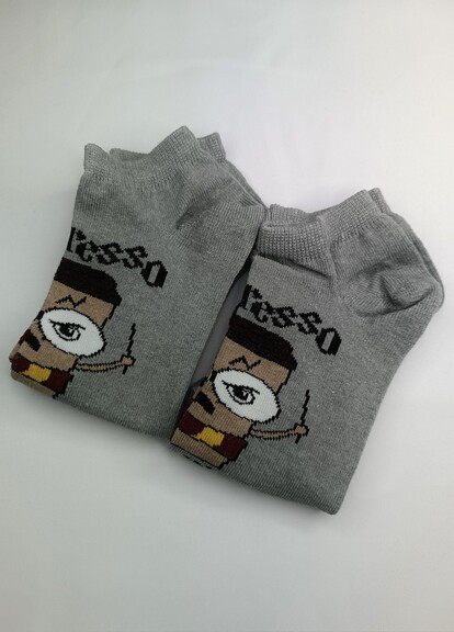 Сірі модні сірі низькі шкарпетки прикол з принтом гаррі поттер малюнки (267147800)