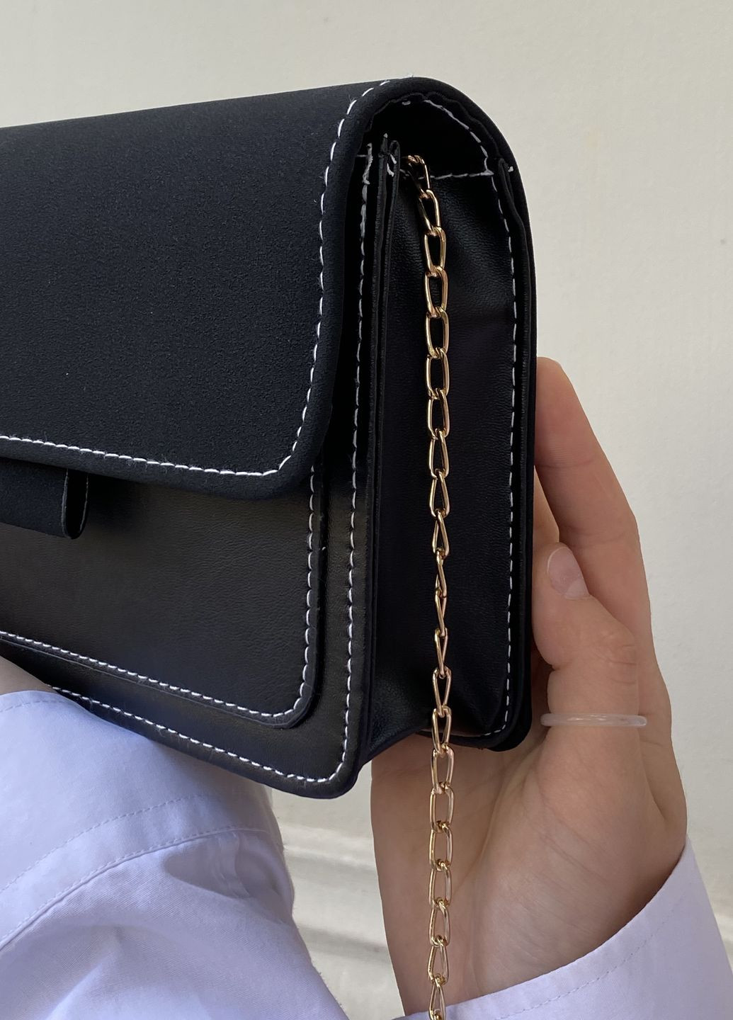 Женская сумка кросс-боди замшевая черная No Brand (275867258)