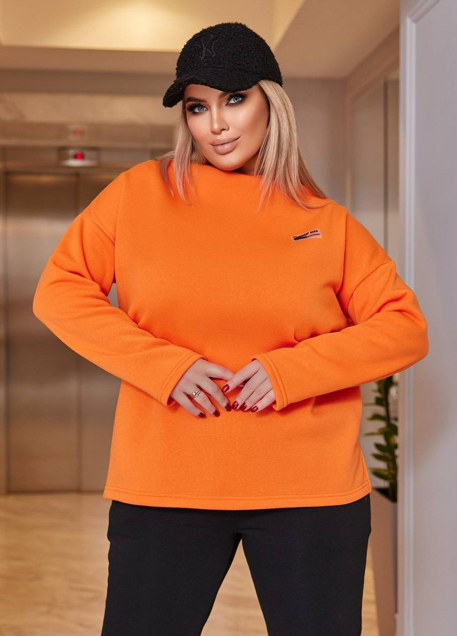 Женский теплый костюм цвет оранжевый/черный р.50/52 448219 New Trend (274531842)
