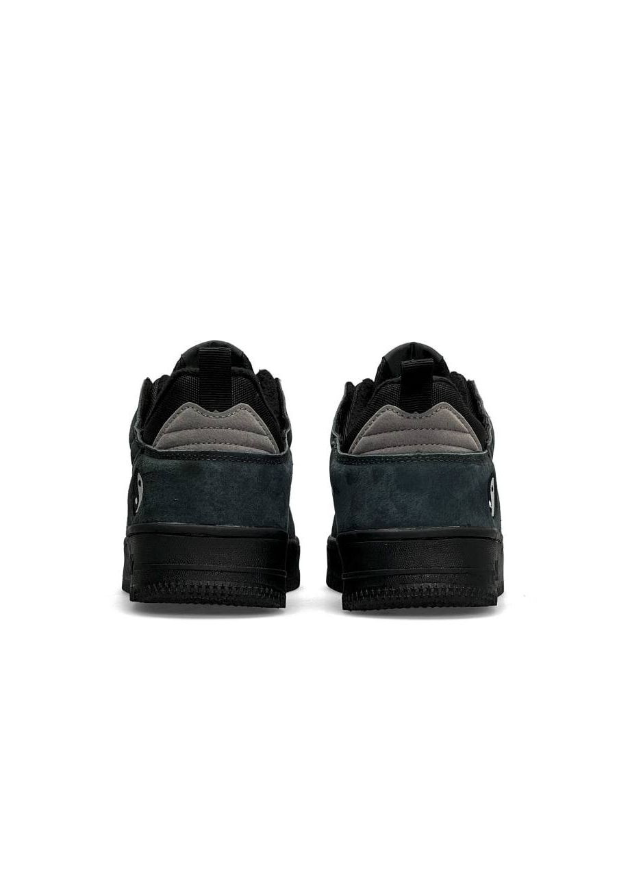 Серые демисезонные кроссовки мужские, вьетнам Nike Air Force 1 Yin Yang Fleece Termo Dark Grey