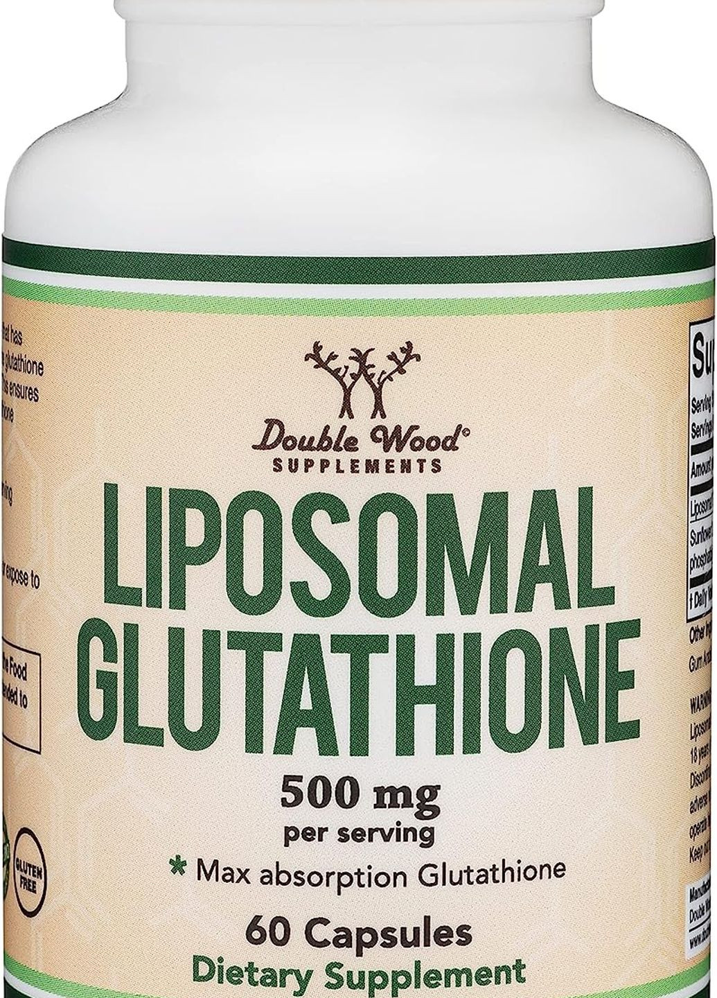 Ліпосомальний глутатіон Liposomal Glutathione 500 mg 60 capsules Double Wood Supplements (261765750)