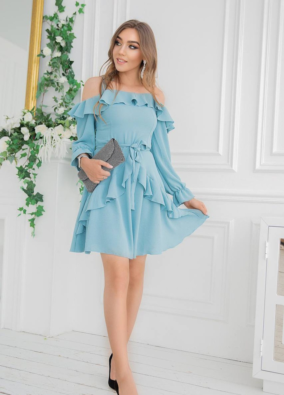 Голубое женское платье цвет бледно-васильковый р.42/44 433934 New Trend