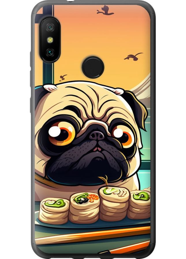 Силіконовий чохол 'Мопс і суші' для Endorphone Xiaomi Redmi 6 Pro (276395235)