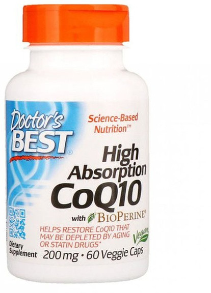 High Absorption CoQ10 with BioPerine 200 mg 60 Veg Caps Doctor's Best (256719058)