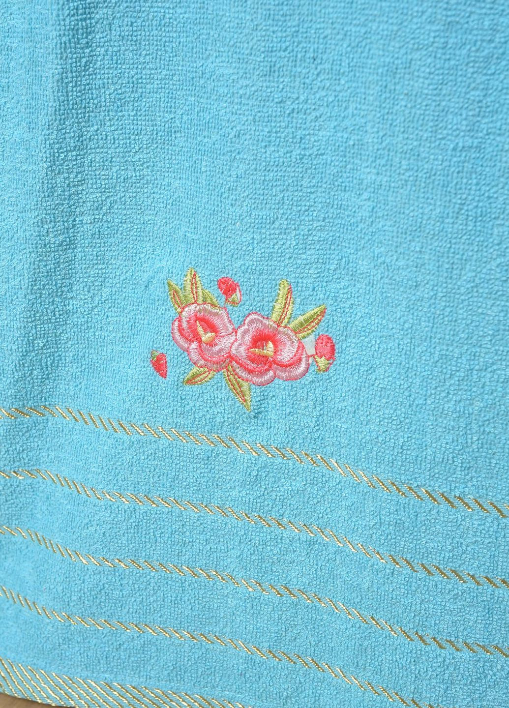 Полотенце банное махровое голубого цвета Let's Shop однотонный голубой