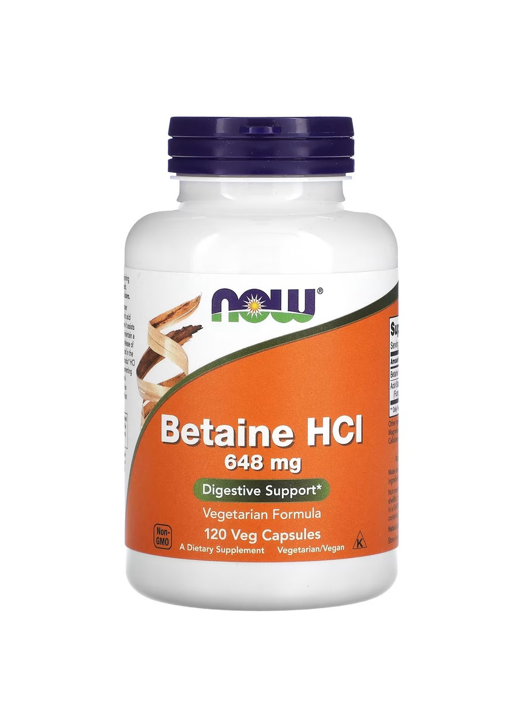Бетаин Гидрохлорид Betaine HCL 648мг – 120 вег.капсул Now Foods (276397237)