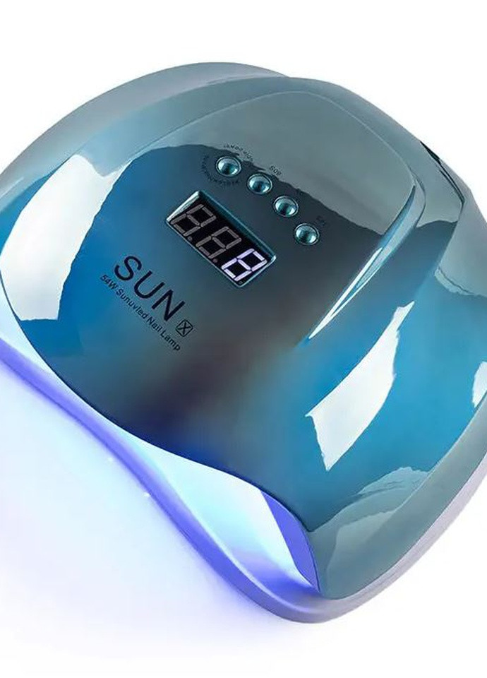 Лампа для манікюру X Mirror Blue (блакитно-дзеркальна), 54 Вт Sun (256733641)