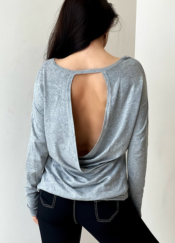 Серый демисезонный женский свитер свободный серый пуловер Let's Shop