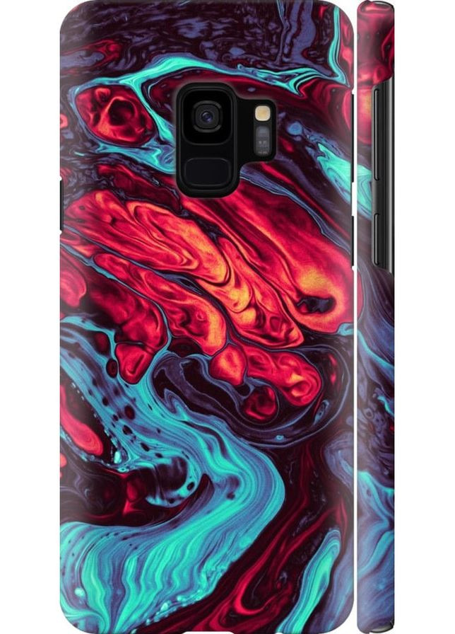 3D пластиковий матовий чохол 'Синя червона абстакція' для Endorphone Samsung Galaxy S9 (276318555)