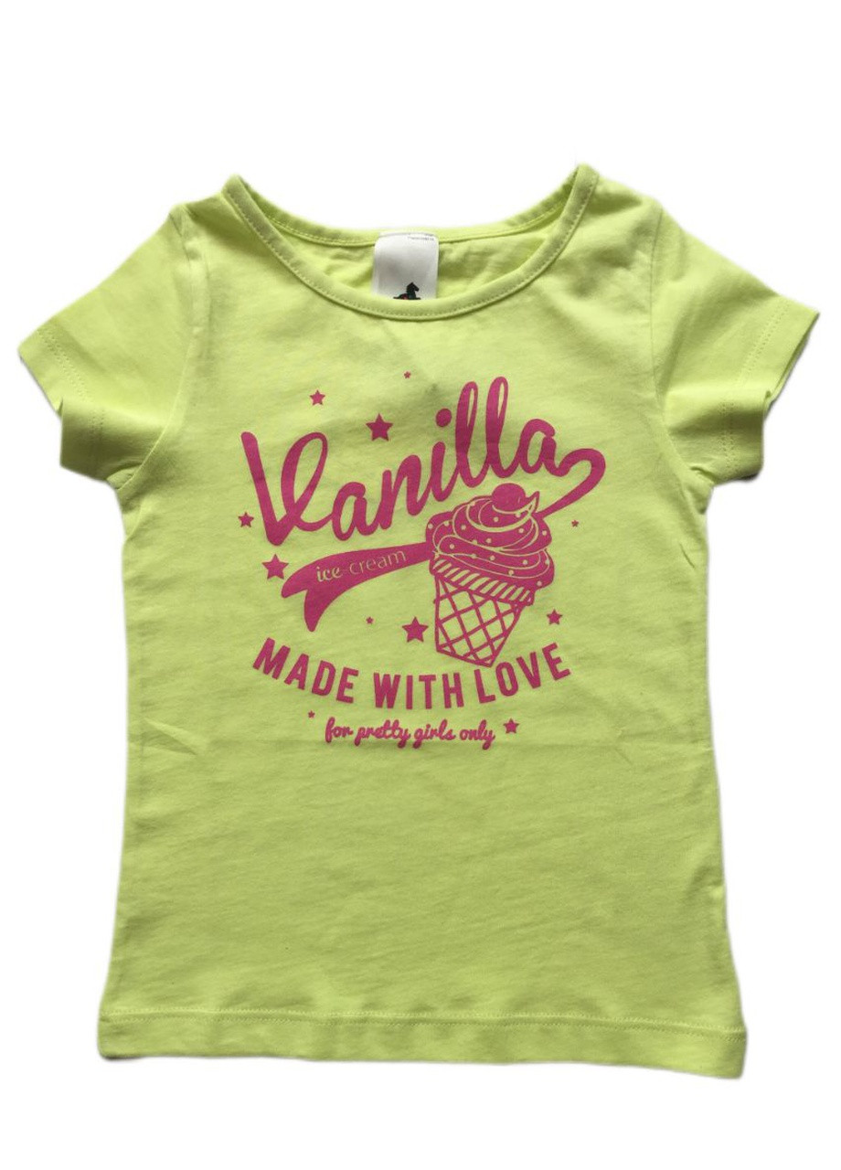 Салатовая летняя футболка детская для девочки 2-3 года C&A