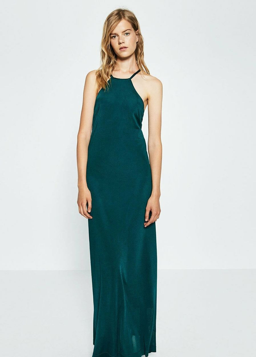 Темно-зелена кежуал сукня Zara однотонна