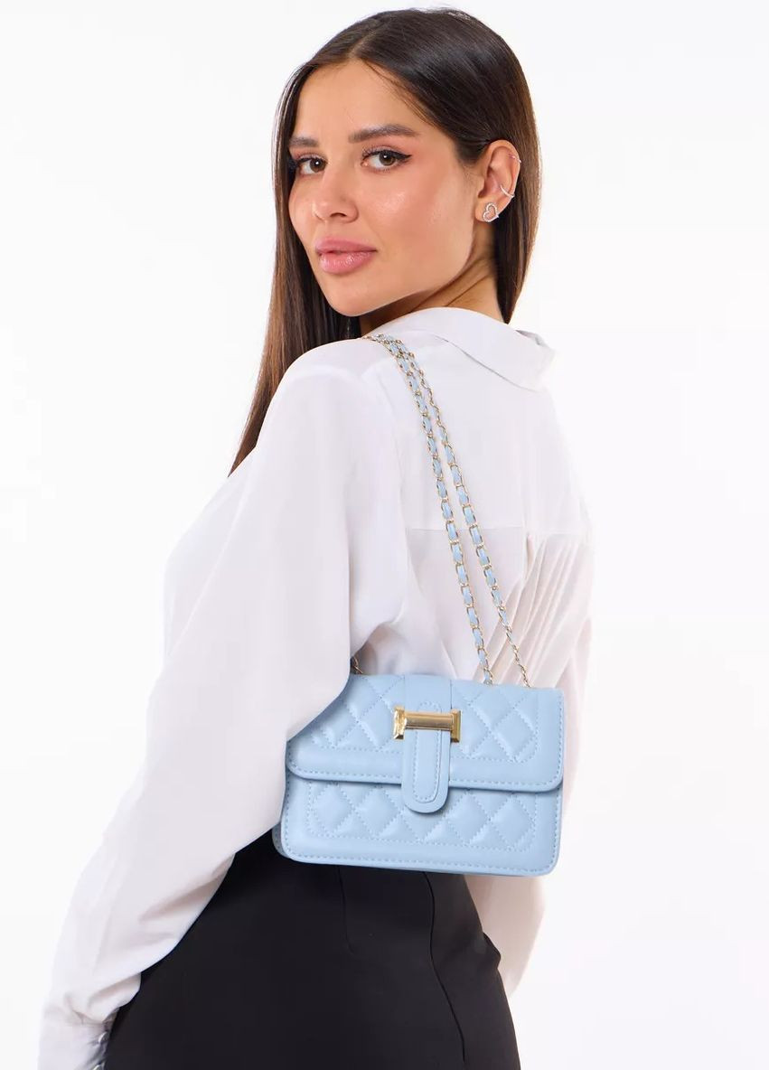 Жіноча класична сумка крос-боді блакитна No Brand (273030613)
