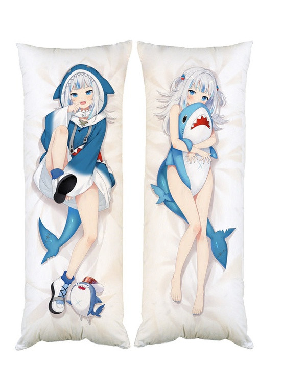Подушка дакимакура аниме Gawr Gura акула декоративная ростовая подушка для обнимания двусторонняя 40*100 No Brand (258987073)