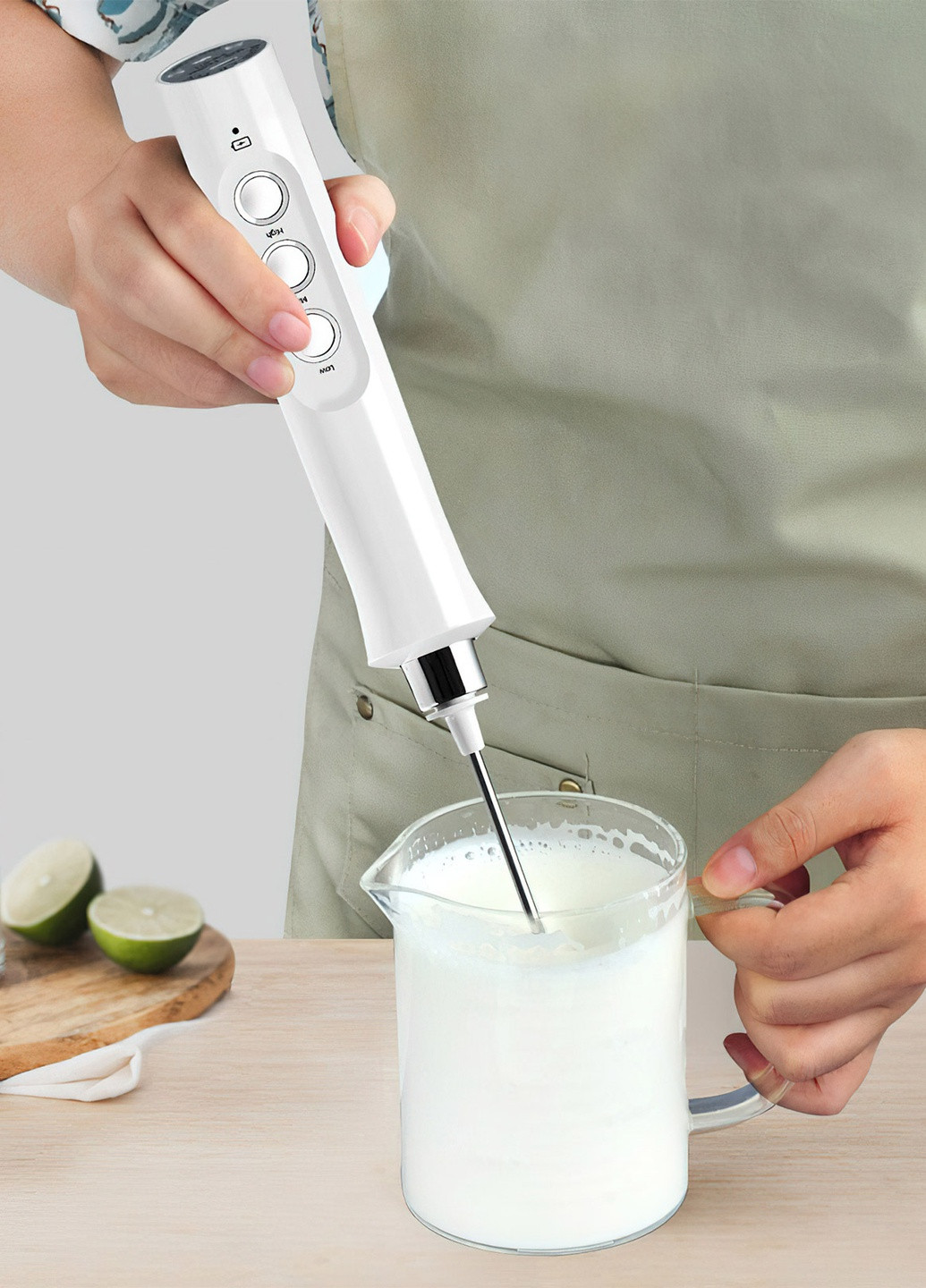 Миксер капучинатор 3 в 1 вспениватель молока / блендер для молочных коктейлей / кухонный мини миксер / взбивалка для молока DobraMAMA (259499106)