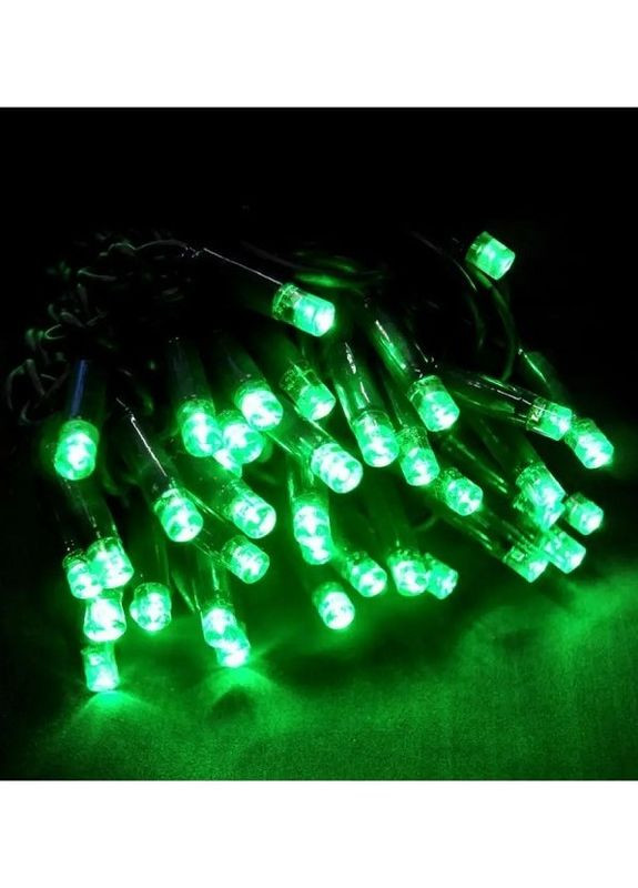 Світлодіодна гірлянда електрична на 100 світлодіодів з контролером зелений провід Зелений Led (262805845)