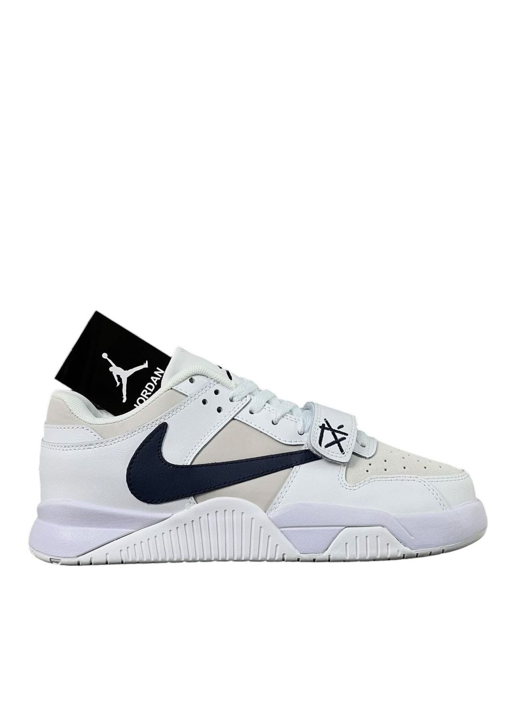Белые демисезонные кроссовки мужские, вьетнам Nike Travis Scott x Jordan Jumpman