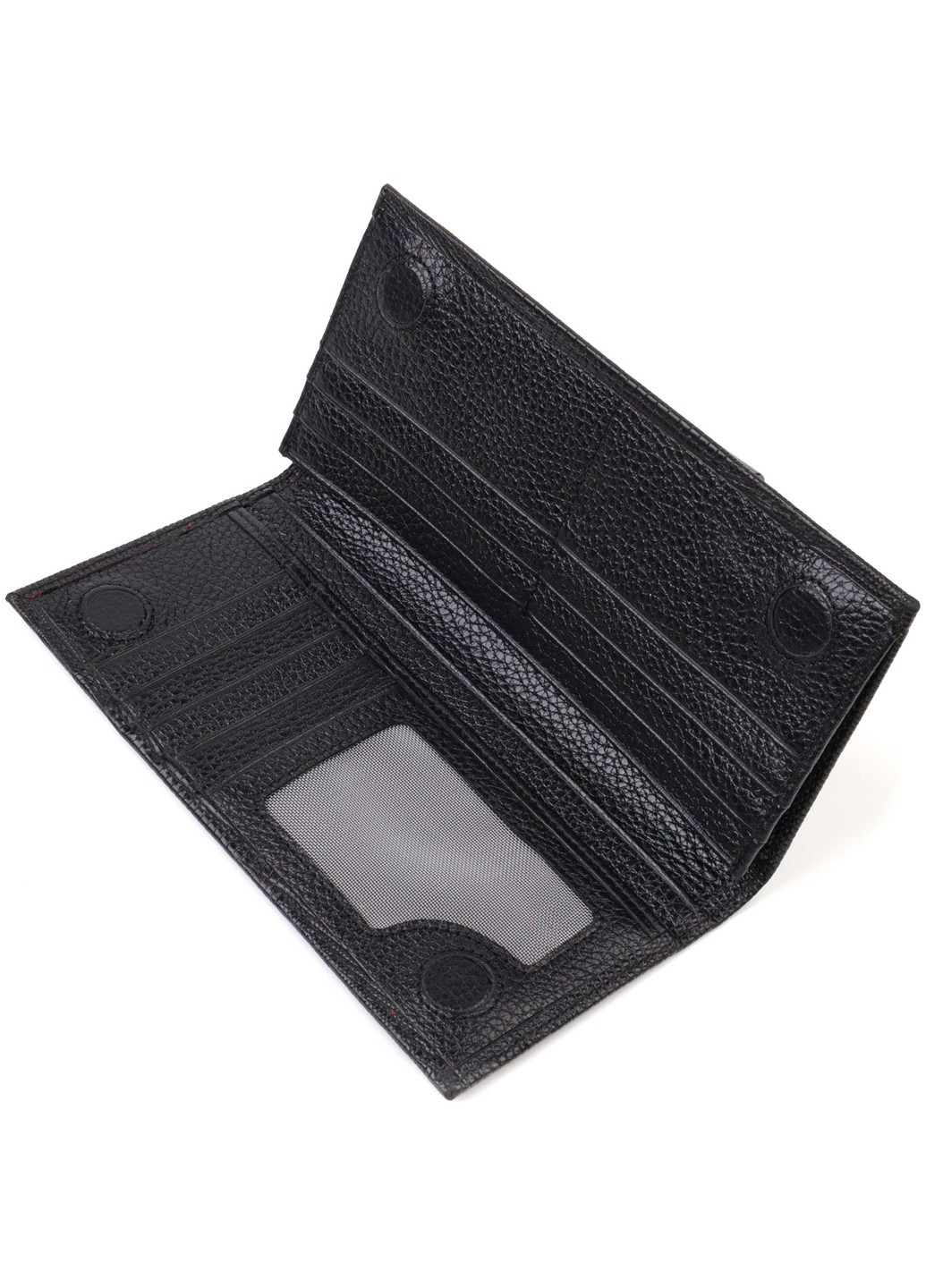 Фактурный мужской вертикальный бумажник из натуральной кожи с тиснением 21906 Черный Canpellini (259874102)