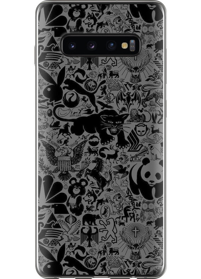 Силиконовый чехол 'Чёрно-серый стикер бомбинг' для Endorphone Samsung Galaxy S10 Plus (259323051)