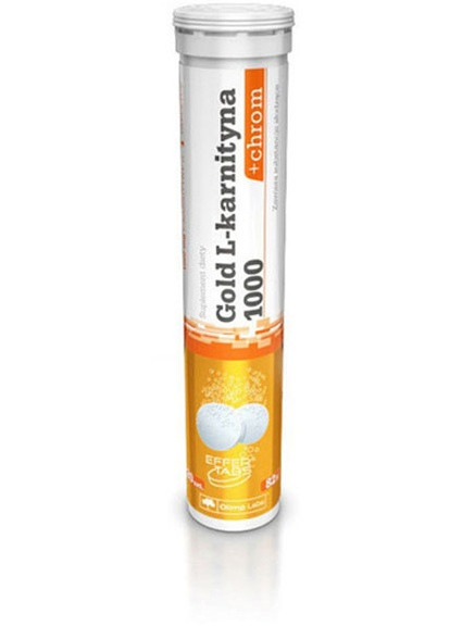 Olimp Nutrition Gold L-Carnitine 1000 And Chrom 20 effervescent tabs Orange Olimp Sport Nutrition (256725374)