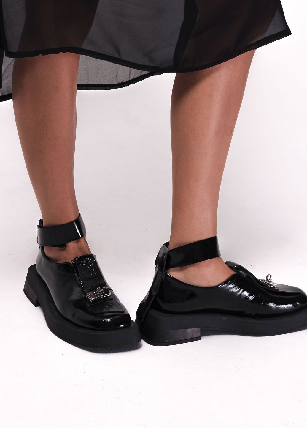 Туфлі лакові з пряжкою чорні Aquamarin (262885298)