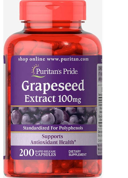 Puritan's Pride Grapeseed Extract 100 mg 200 Caps Puritans Pride (256721110)