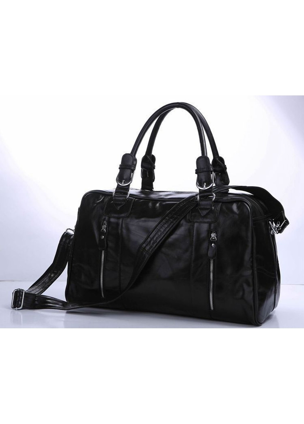 Мужская дорожная сумка 14135 кожаная Черная Vintage (271813525)