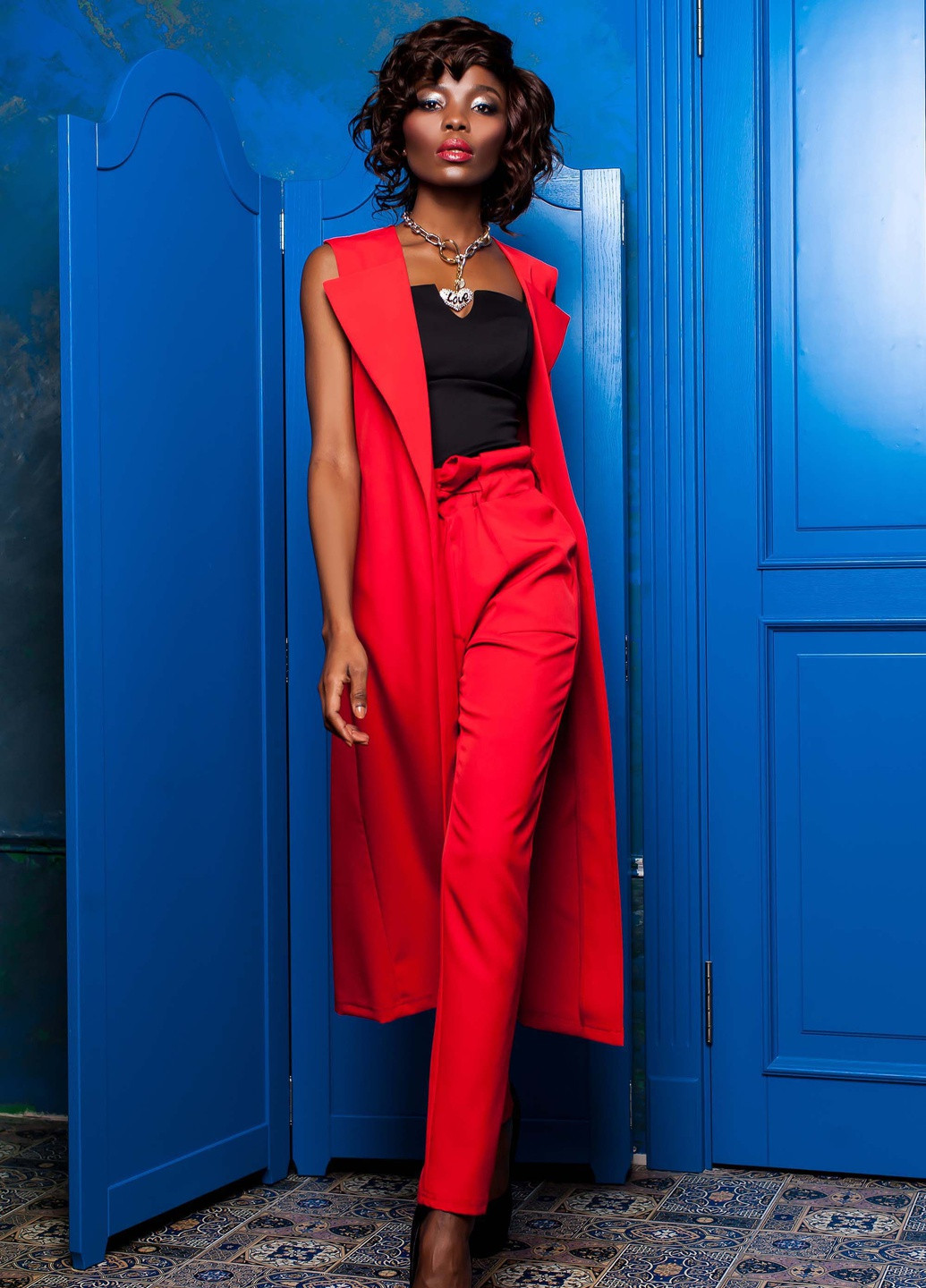 Стильний костюм червоного кольору Jadone Fashion (257338433)