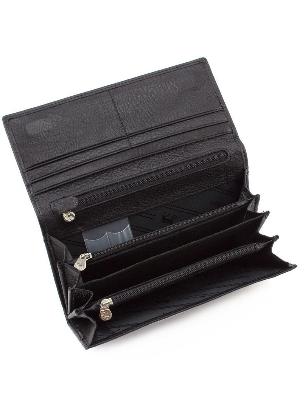 Женский современный кожаный кошелек MC-1413-1 (JZ6615) черный Marco Coverna (259737044)