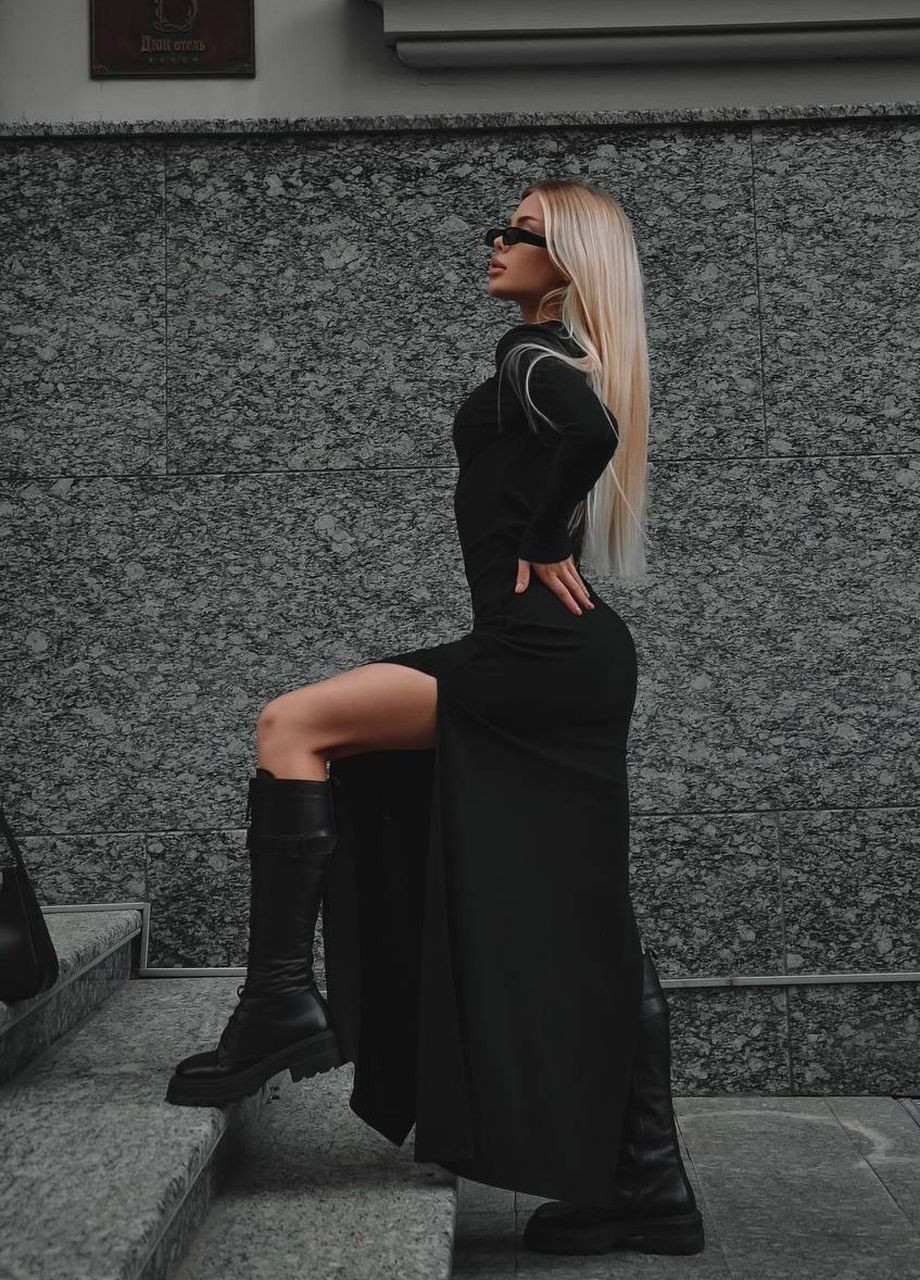 Чорна жіноча сукня трикотаж No Brand