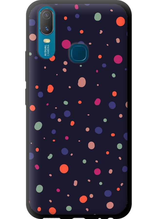 TPU черный чехол 'Горошек v2' для Endorphone Vivo Y11 (258087105)