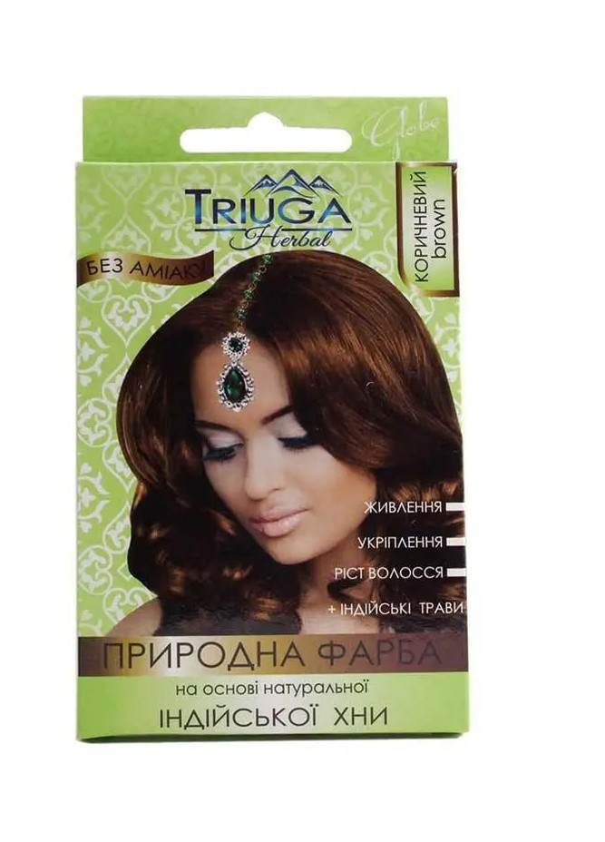 Краска натуральная для волос Triuga на основе хны Коричневый 25 г Triuga Herbal (258576717)