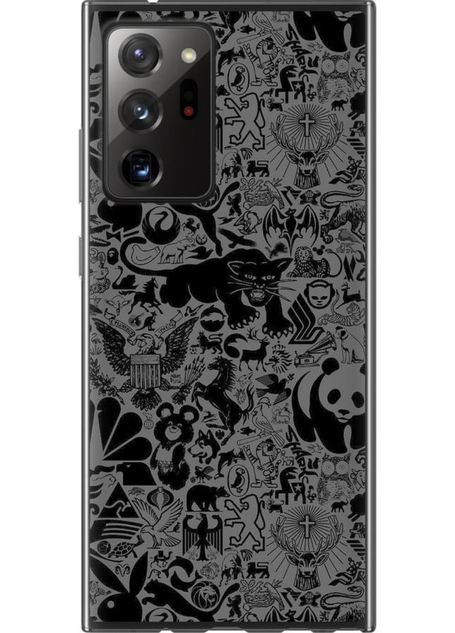 2D пластиковий чохол 'Чорно-сірий стікер бомбінг' для Endorphone Samsung Galaxy Note 20 Ultra (259321651)