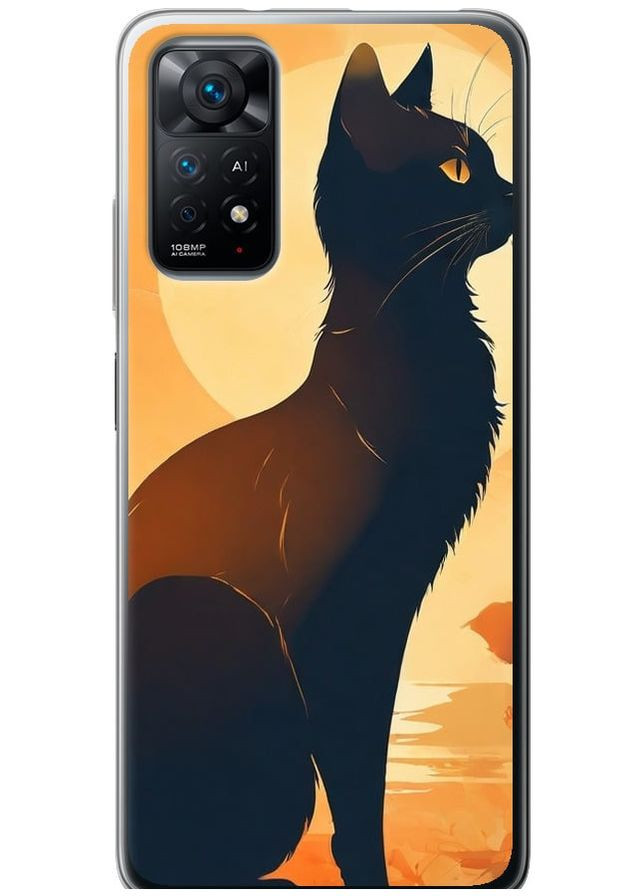 Силиконовый чехол 'Черная кошка v2' для Endorphone Xiaomi Redmi Note 11 (276058903)