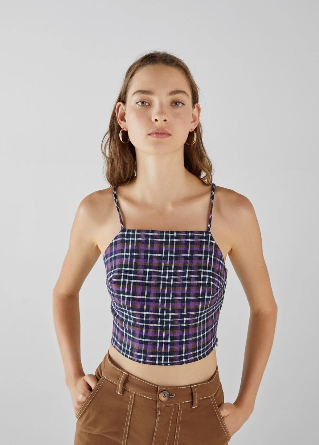 Топ літо,фіолетовий-темно-синій-білий, Bershka (259921349)