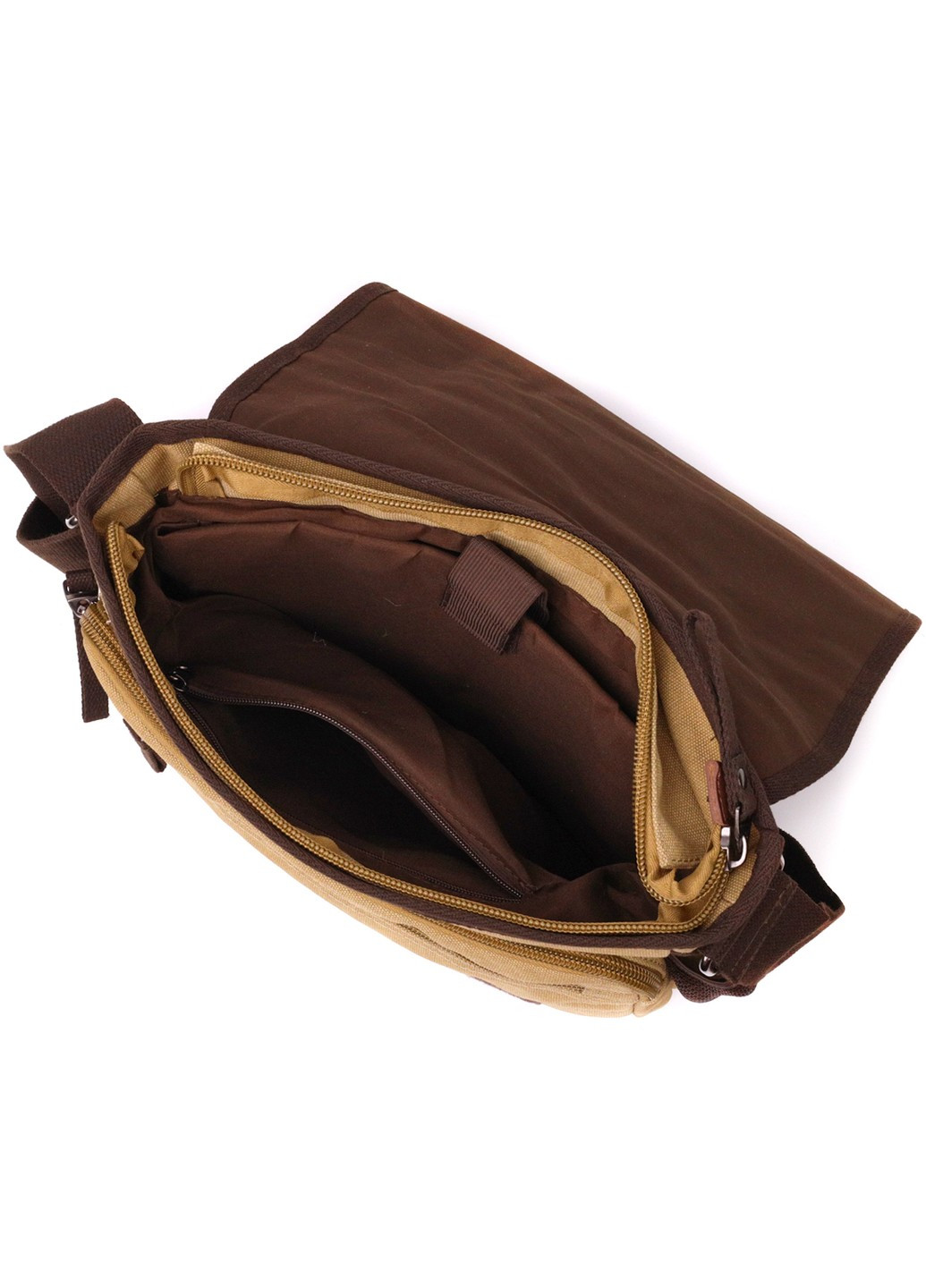 Практична сумка через плече для ноутбука 13" із щільного текстилю 22202 Пісочний Vintage (267925279)