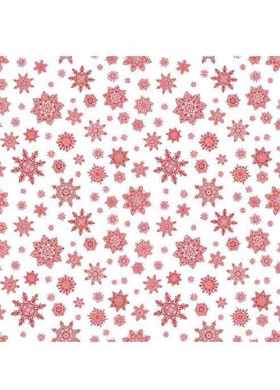 Руно полотенце вафельное 35х70 "красные снежинки" новогодний красный производство - Украина